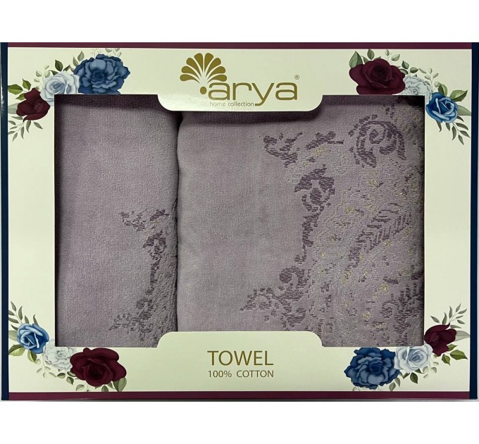 Набор Полотенец Arya Жаккард Бархат 50x90-70x140 Angel