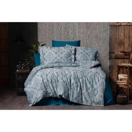 Постільна Білизна Arya Vogue Органик Жаккард 350TC 200x220 Paris бензиновий зелений