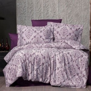 Постільна Білизна Arya Vogue Органик Жаккард 350TC 200x220 Paris Фіолетовий
