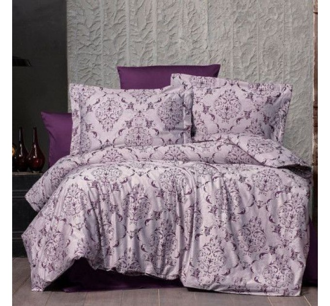 Постільна Білизна Arya Vogue Органик Жаккард 350TC 200x220 Paris Фіолетовий