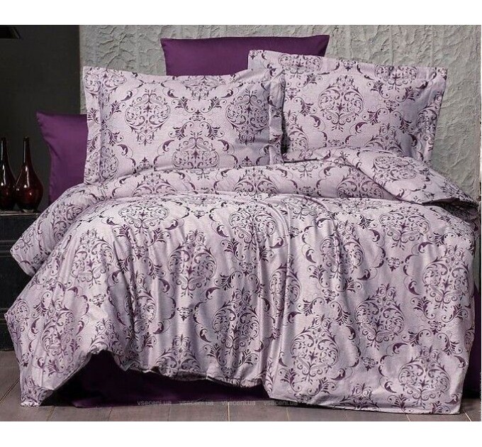 Постільна Білизна Arya Vogue Органик Жаккард 350TC 200x220 Paris Фіолетовий