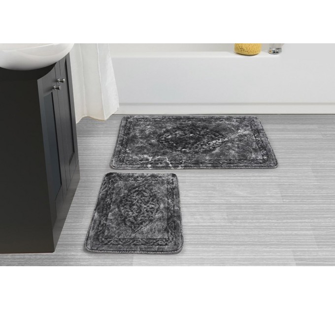 Килимок Arya 60x100 - 60x50 2 Пр. Damaks Антрацит - Сірий